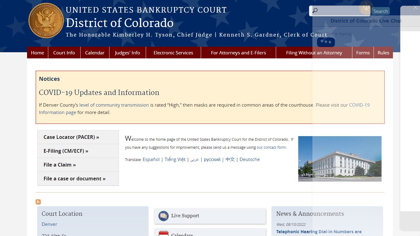 District of Colorado | United States Bankruptcy Court